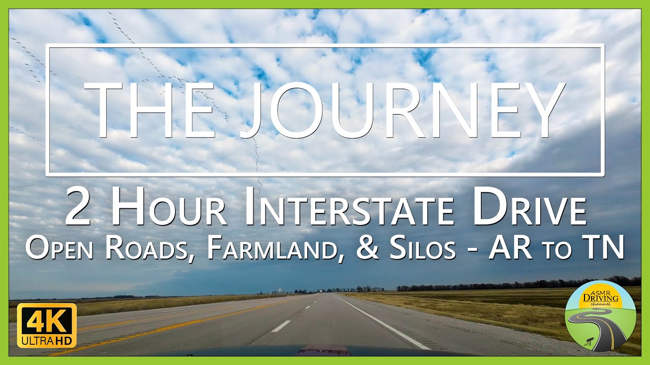 2 Hour Interstate Drive - Farmland, Silos & Light Traffic. AR to TN - December 23, 2024