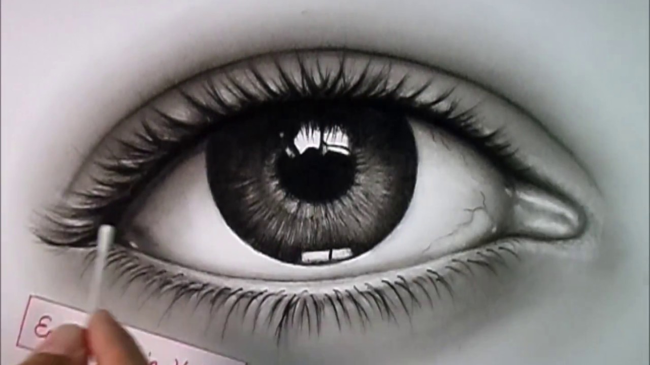 Karakalem göz çizimi. Eye pencil drawing