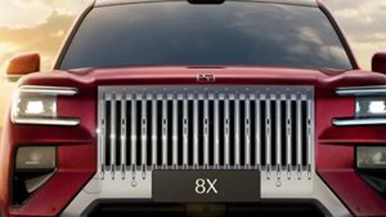极氪8x实车亮相，大五座性能旗舰，不是极氪9X减配版 #极氪8x实车亮相 #极氪8X 定位大五座性能旗舰，不是极氪9X减配版，性能甚至比9X还强，黑色非常大气，霸气侧漏，我觉得比红色好看，你们喜...