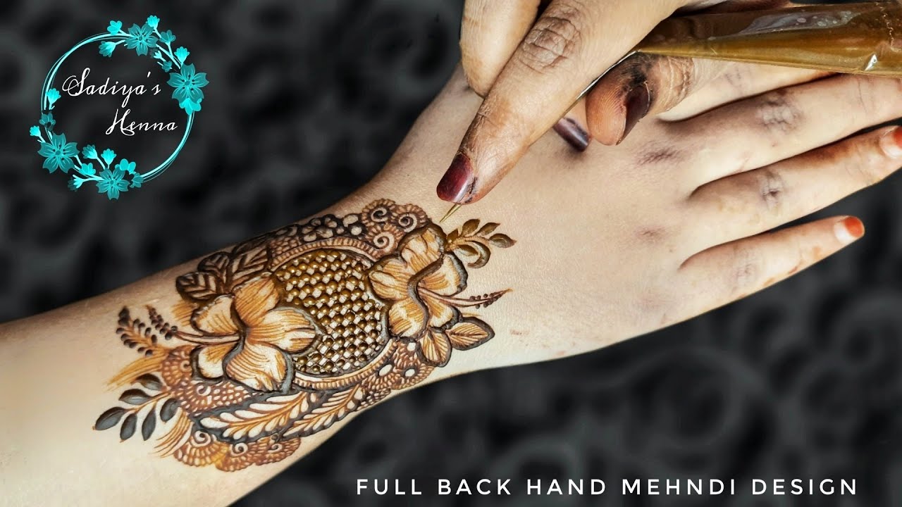 Full Back hand mehndi design | Hibiscus mehndi design |Simple and easy mehndi design |Sadiya's Henna