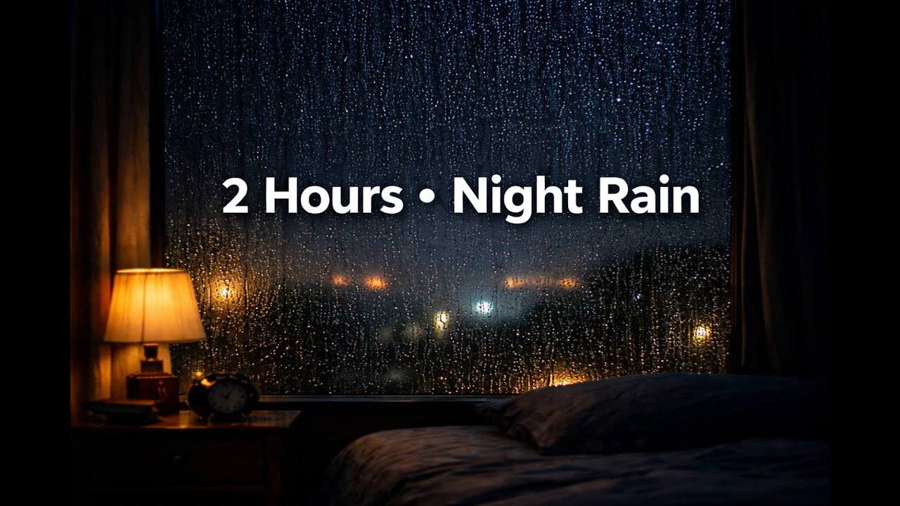 Dark Screen Night Rain 🌧️ 2 Hours of Cozy Dark Room Ambience for Deep Sleep