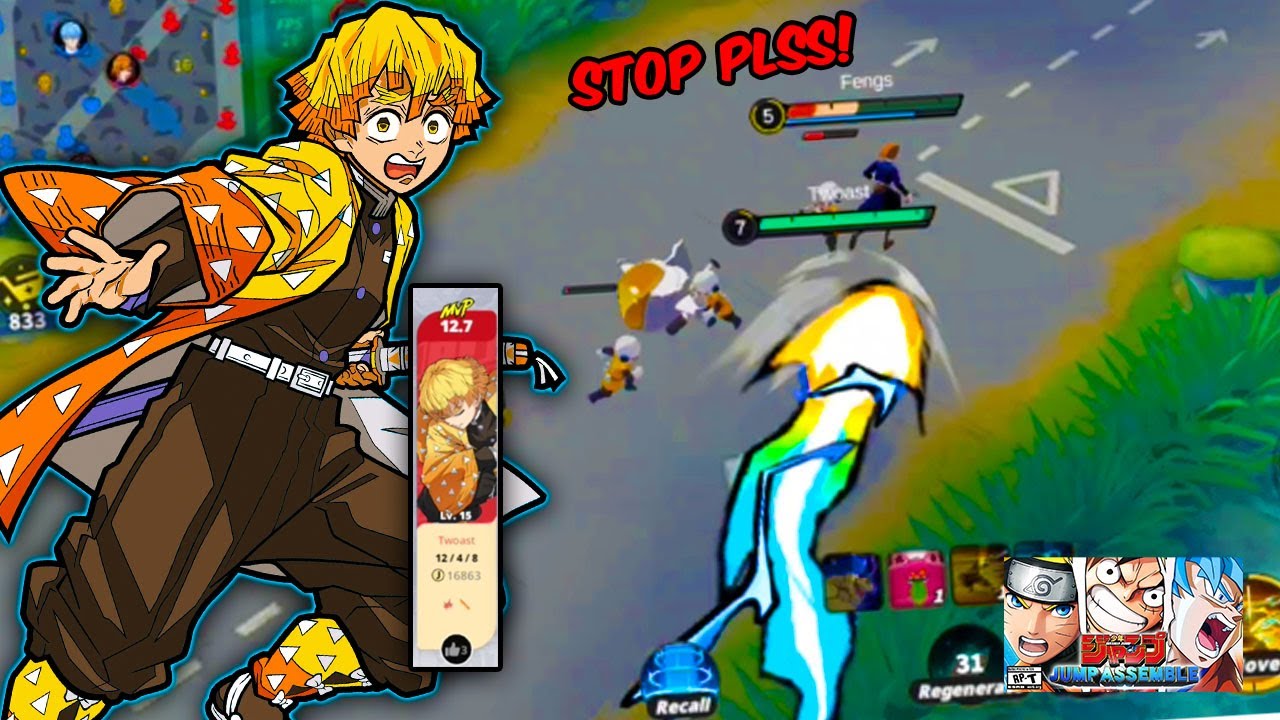 NEW PRO ZENITSU FULL GAMEPLAY JUMP ASSEMBLE ANIME MOBA GAME TAIWAN SERVER