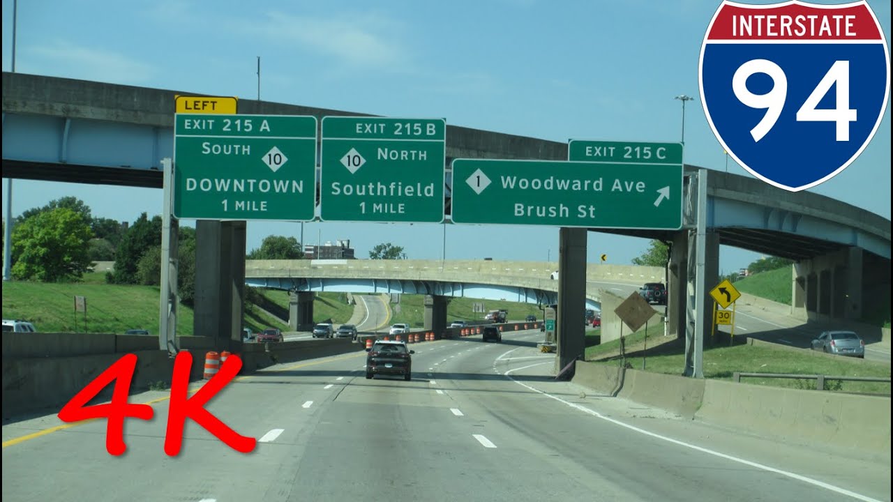 ⁴ᴷ Interstate 94 (Detroit, MI) westbound [4K VIDEO]