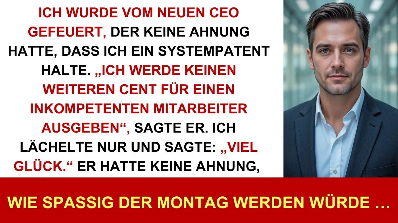 Neuer CEO feuert mich—ahnt nicht, dass ich die Systemlizenz besitze  Montag wird wunderschön…