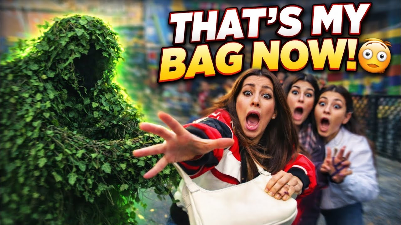 Bushman prank: A small surprise on the sidewalk 🌿😅#BushmanPrank #PublicPrank #PrankLife