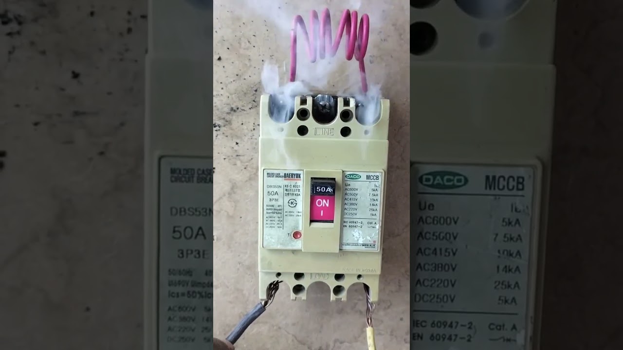 #mccb short circuit testing| #mcb short circuit fault cheking| Three pole mcb