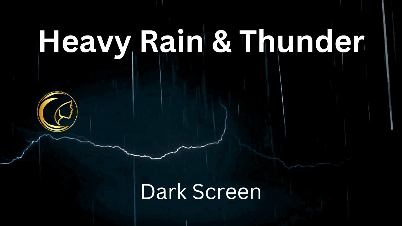Heavy Rain & Thunder Growls - 2 hours of Dark Screen Sweet Rain Sound for Sleeping - Relax and Sleep