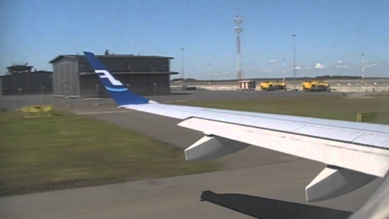 Finnair Embraer 190 taxi and takeoff at Helsinki