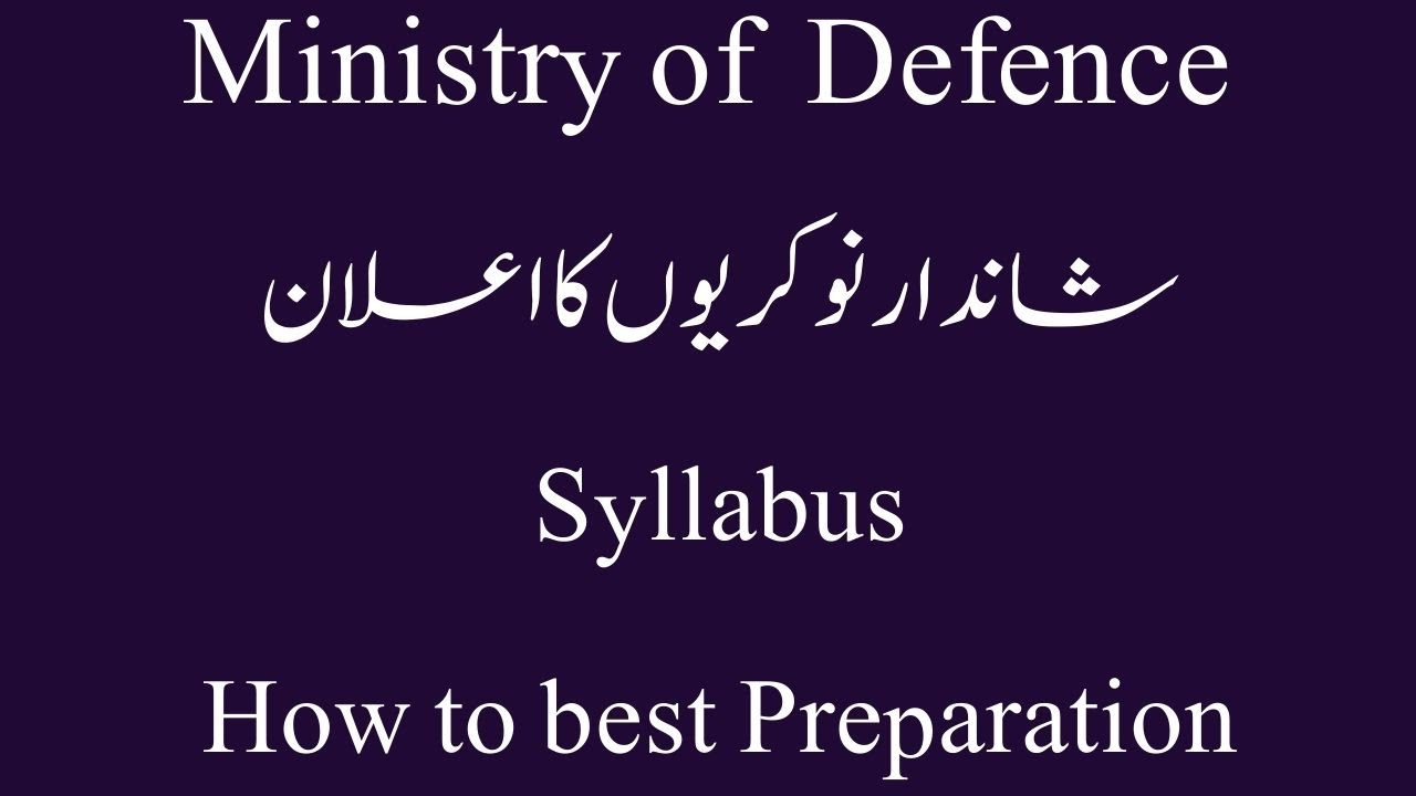 MOD Jobs and Syllabus II Assistant Director Ministry of Defence Jobs and Syllabus