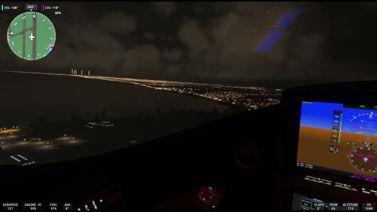 Night RNAV LNAV/VNAV Landing at Punta Cana (MDPC) | Vision Jet