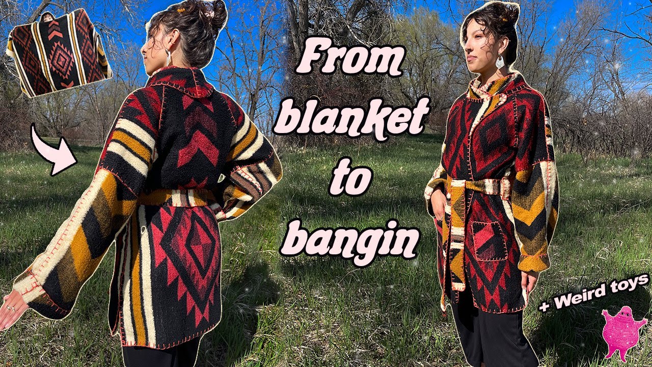 Making a coat out of a vintage blanket ~ southwestern style ~ (Just in time for summer lol)