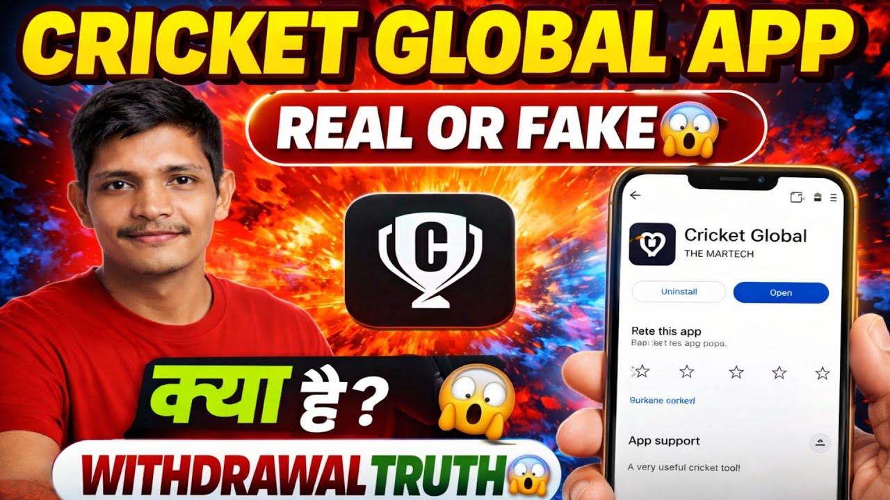 cricket global app kya hai || cricket global app real or fake 😱 || cricket global app withdrawal 😱