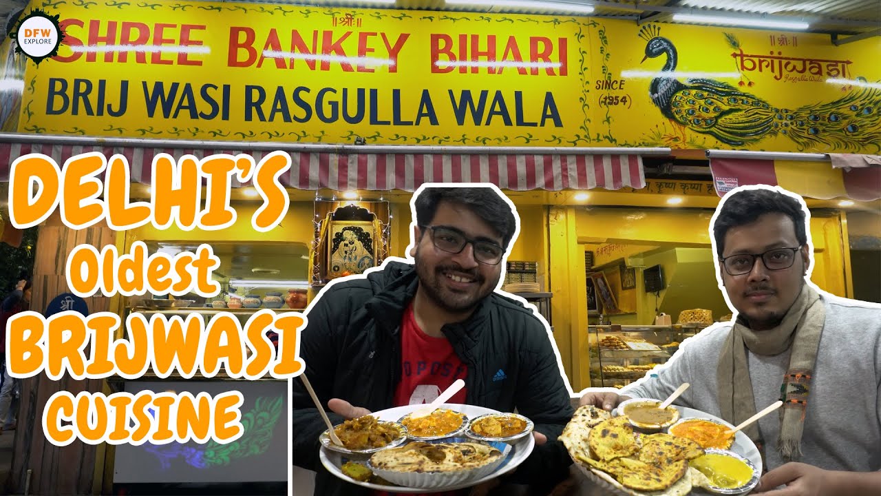 DELHI'S OLDEST and BEST FOOD from VRINDAVAN I HUGE VEG THALI + BEST EVER SWEETS- GULABJAMUN & MALAI