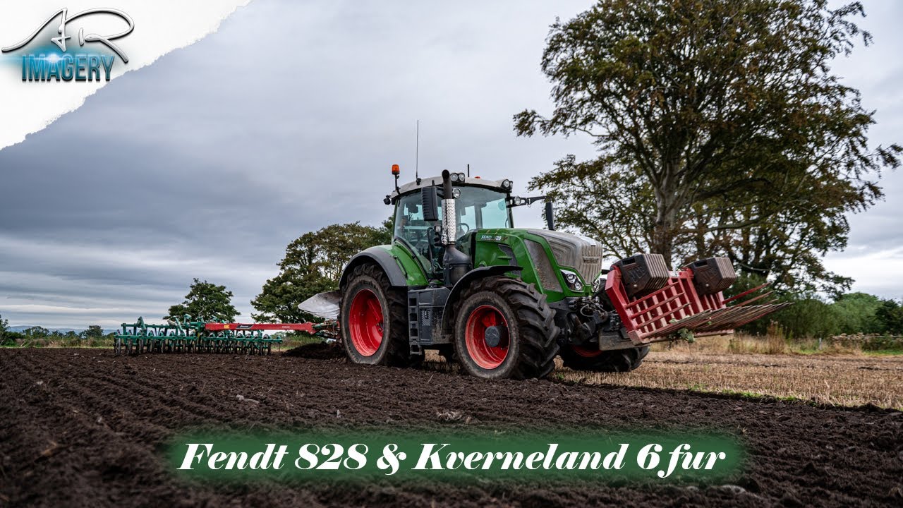 Cloon Farms ploughing with the 828 Fendt & Kverneland 6 furrow