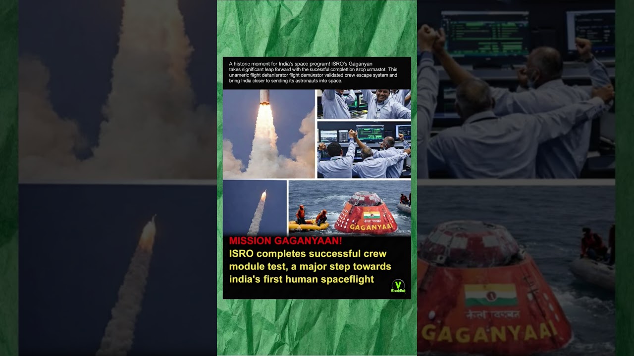 ISRO Creates History 🚀 Major Breakthrough in Gaganyaan Human Space Mission