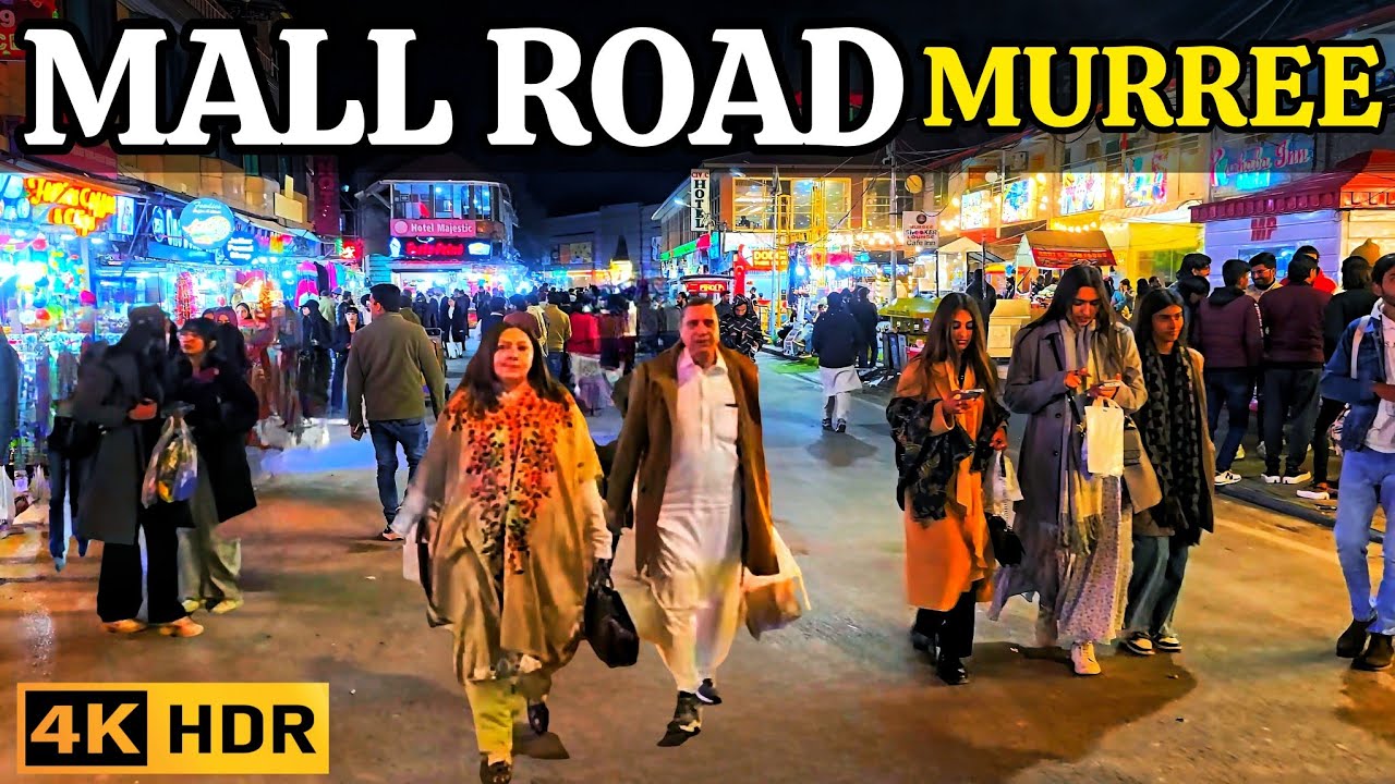 🇵🇰 Ночная прогулка по Молл Роуд в Мюррее в выходные | Виртуальная прогулка 4K