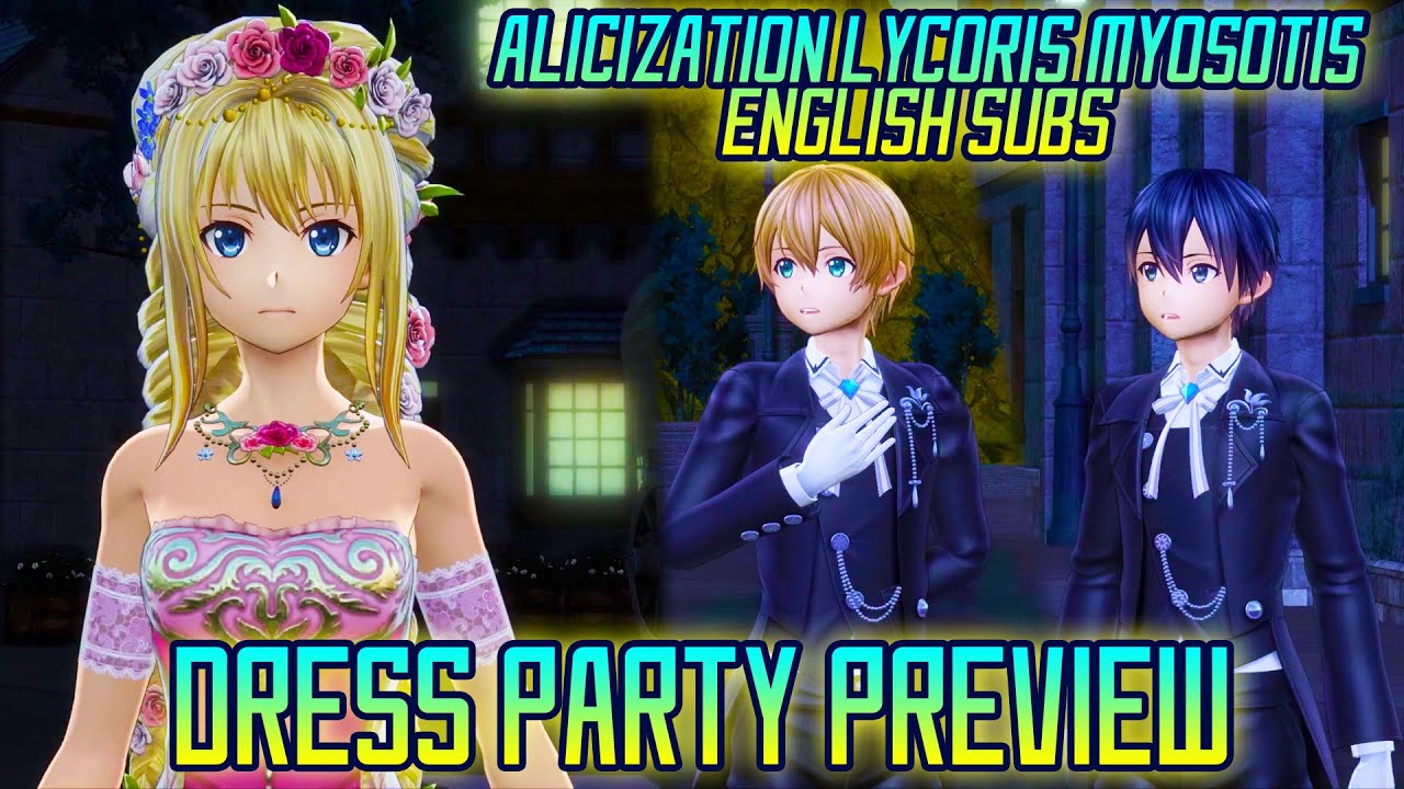 Kirito, Eugeo & Alice Dress Event Preview - Alicization Lycoris Myosotis DLC | SAO Wikia Translation
