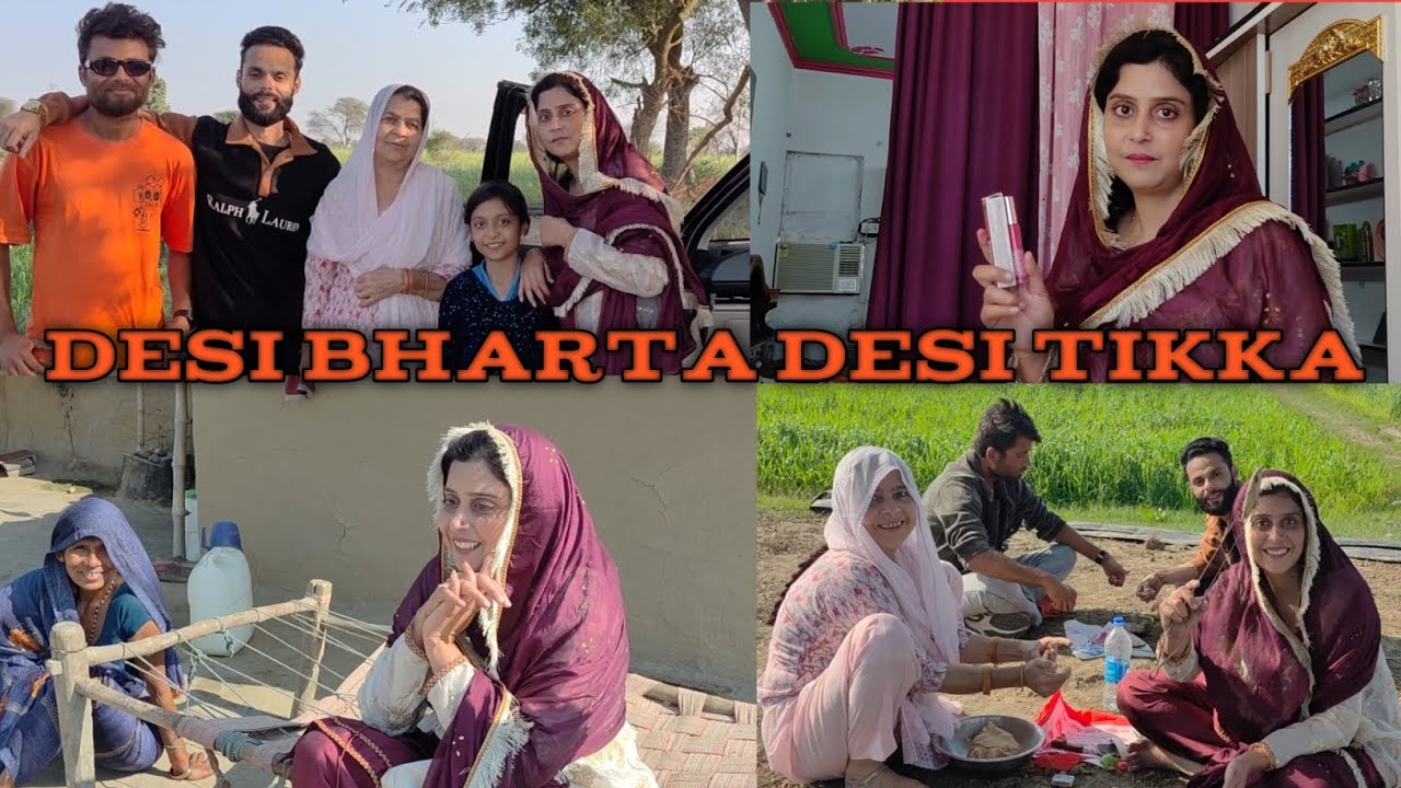 Gehun ke khet me desi bharta desi tikka 😋#subscribe ##viralvideo #vlog 