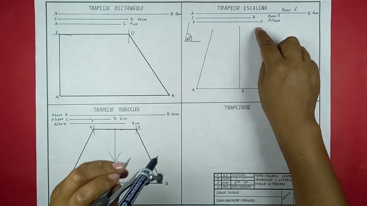 EL TRAZADO DE CUADRILATEROS: Trapecio Rectangulo, Isósceles, Escaleno y Trapezoide.