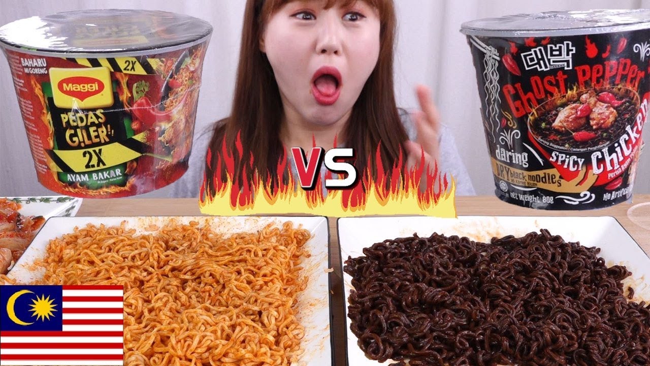 대박 고스트페퍼 누들 vs Maggie Pedas Giller 2X !!! 말레이시아의 가장 매운 라면은??