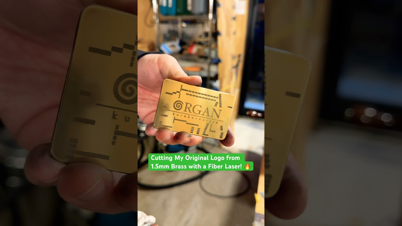 Cutting My Original Logo from 1.5mm Brass with a Fiber Laser! 🔥　#streetorgan #diy #laser