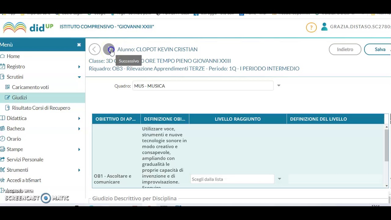Come inserire livelli e giudizio descrittivo nel Nuovo documento di valutazione in ARGO didup