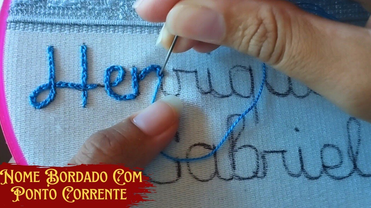 Como Bordar Nome com Ponto Corrente #2024 #comobordar