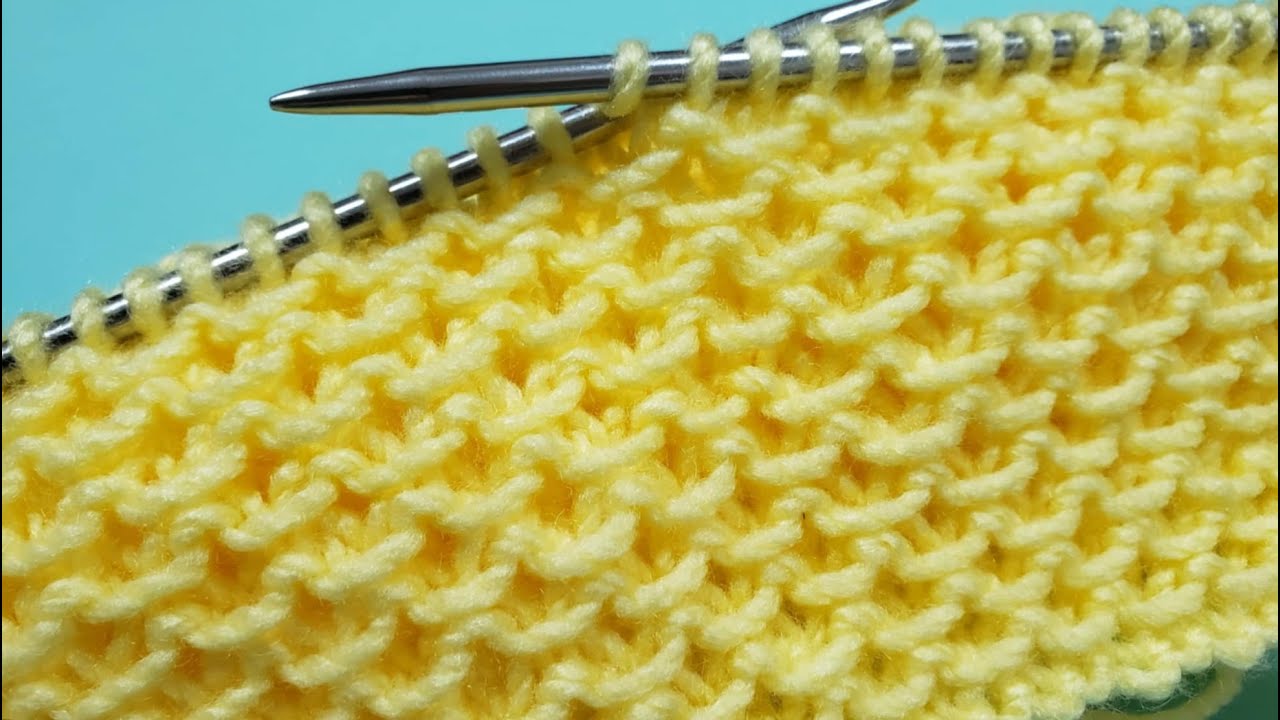 Muestra de punto super fácil tejido a dos agujas o palillos. Paso a paso aquí el video tutorial
