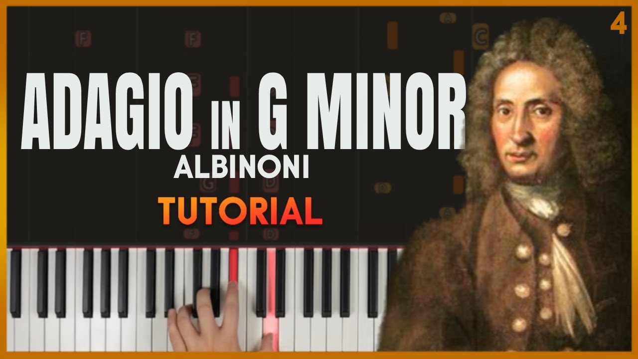 ADAGIO IN G MINOR by Tomas Albinoni | Piano Tutorial (Part 1) Slow, Detailed