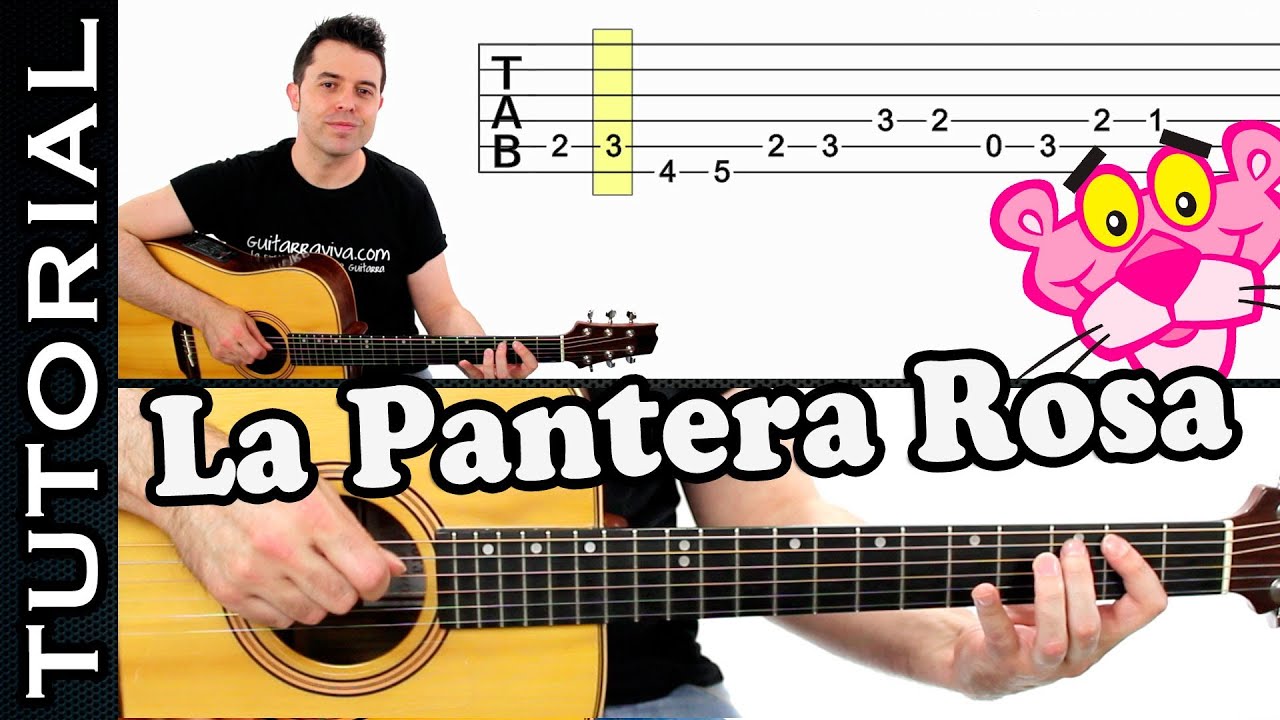 como tocar LA PANTERA ROSA en guitarra FACIL Principiantes y novatos acústica o criolla tutorial