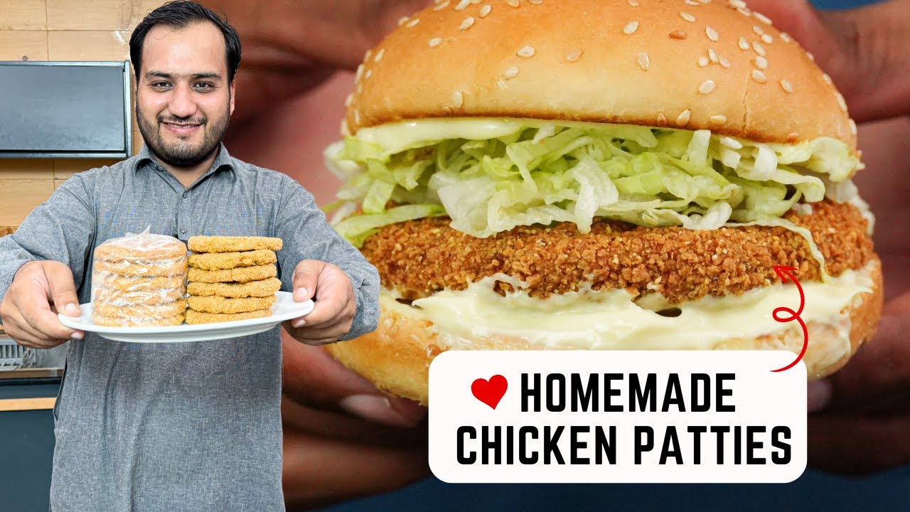 Crispy Chicken Burger Patty -  Frozen Food for Lunch Box (Commercial Recipe)