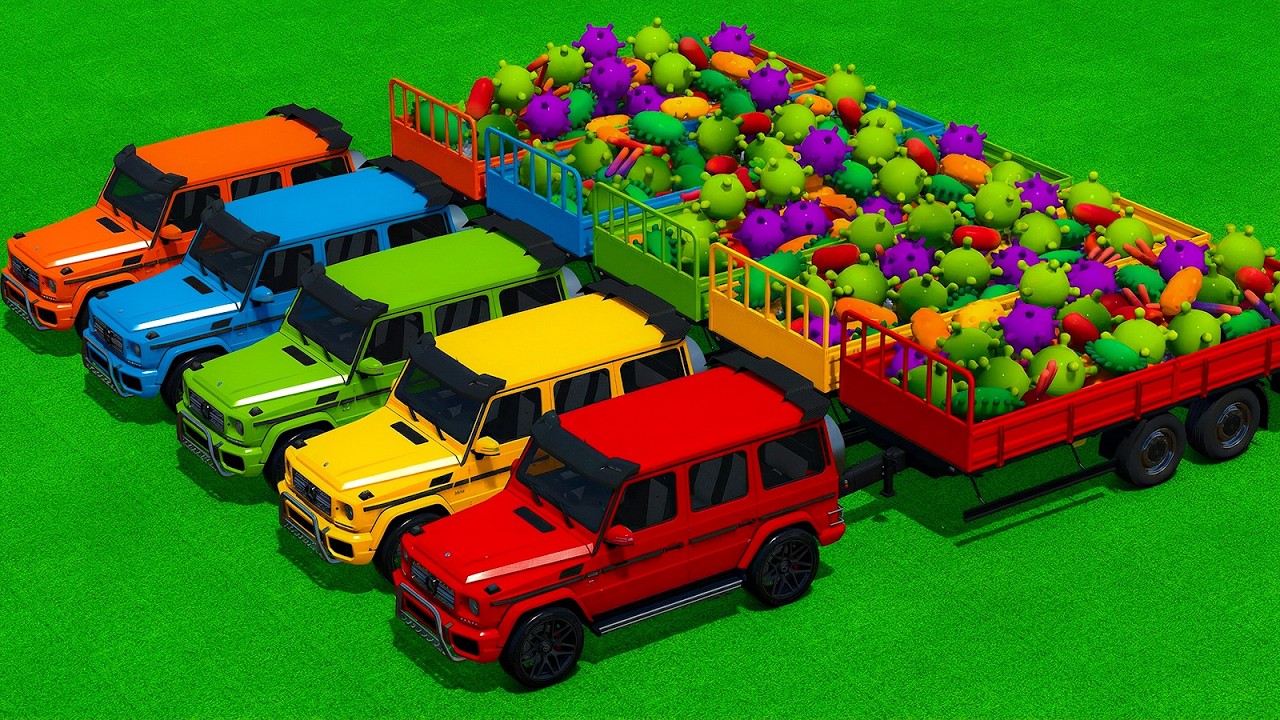 LOAD AND TRANSPORT BACTERIA WITH MERCEDES BENZ G63 AMG CARS - Farming Simulator 25 🦠