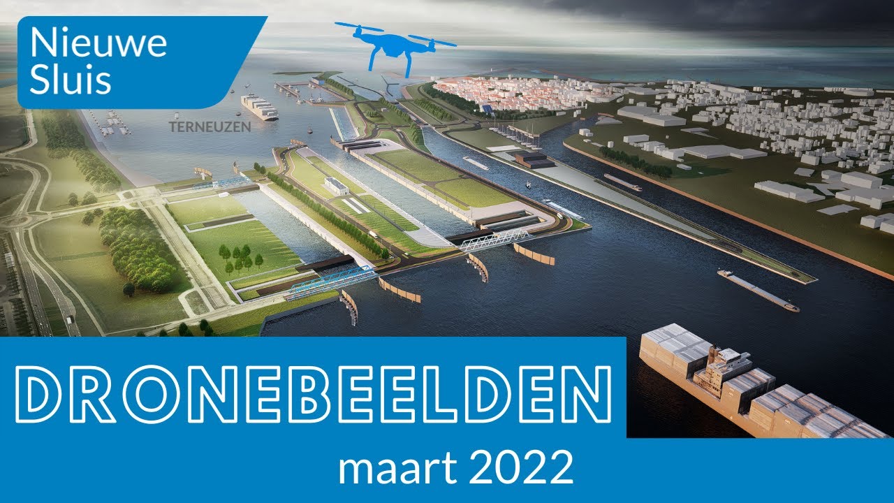 Dronebeelden Nieuwe Sluis Terneuzen maart 2022