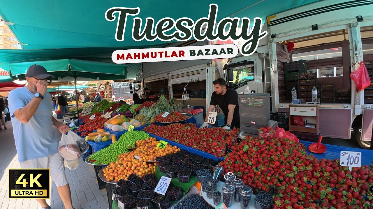 Alanya Mahmutlar Tuesday Market  | May 6, 2025 [4K HD/60 fps] 🇹🇷
