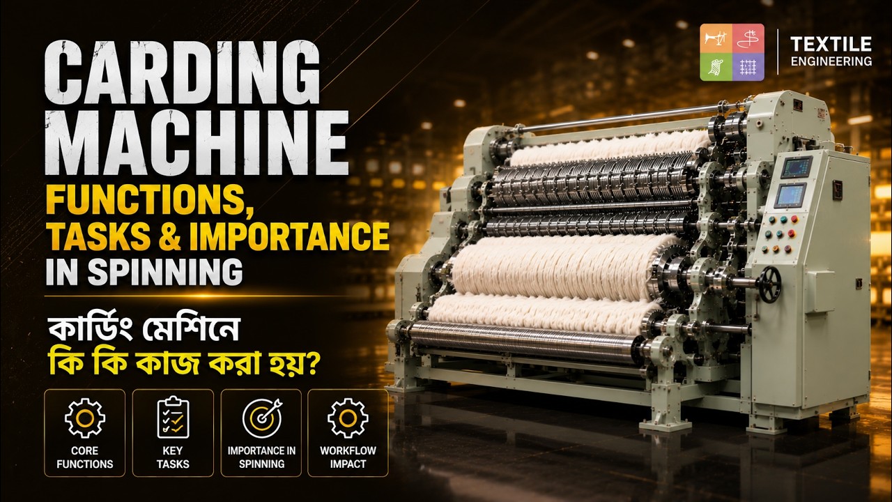 2. Carding Machine Functions, Tasks & importance in Spinning. | Carding Machine এ কি কি কাজ করা হয়?