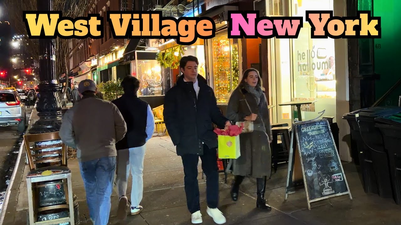 Christmas Night Walk in West Village NYC 🎄 | Holiday Lights & Festive Vibes #christmas #travel #nyc