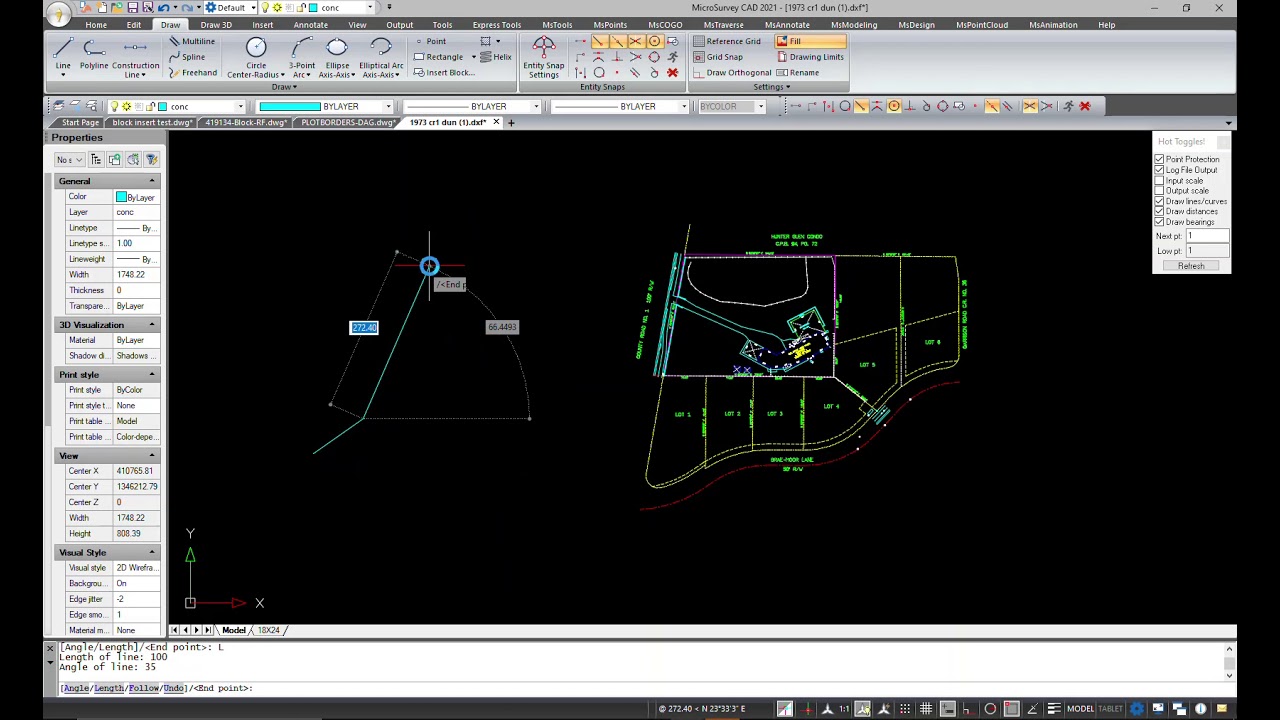 Dynamic Mode in MicroSurvey CAD 2021