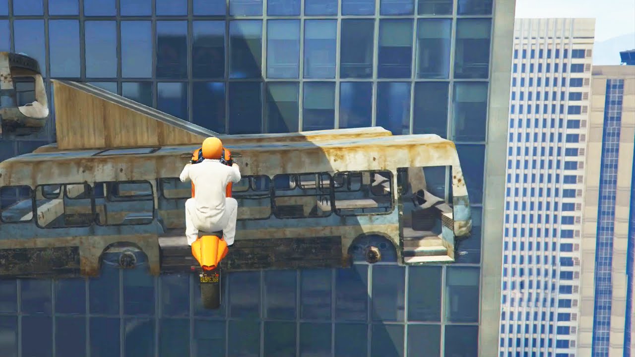 INSANE FLOATING BUS RACE (GTA 5 Funny Moments)