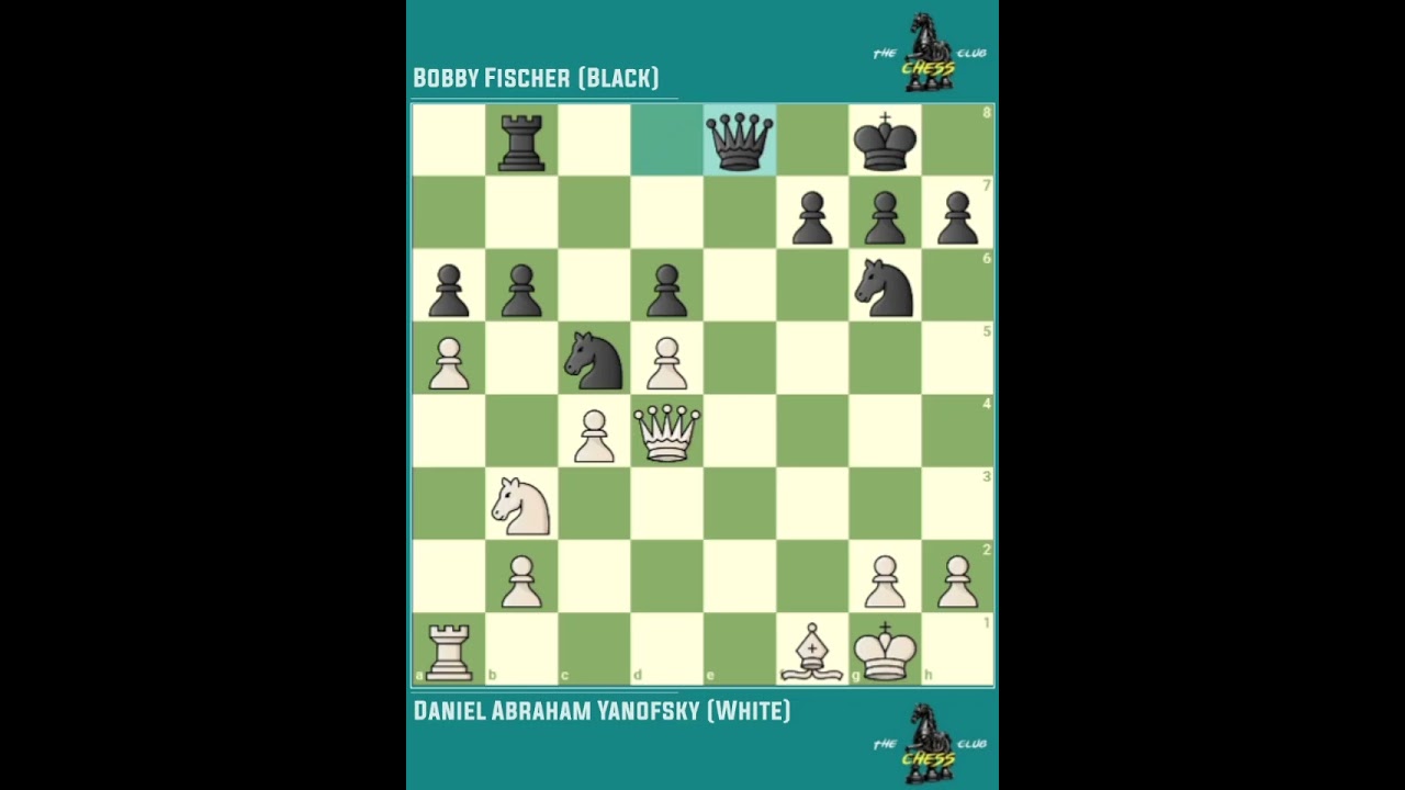 Daniel Abraham Yanofsky vs Bobby Fischer ‖ Chess Match Interzonal ✓ Stockholm → Sweden (1962)