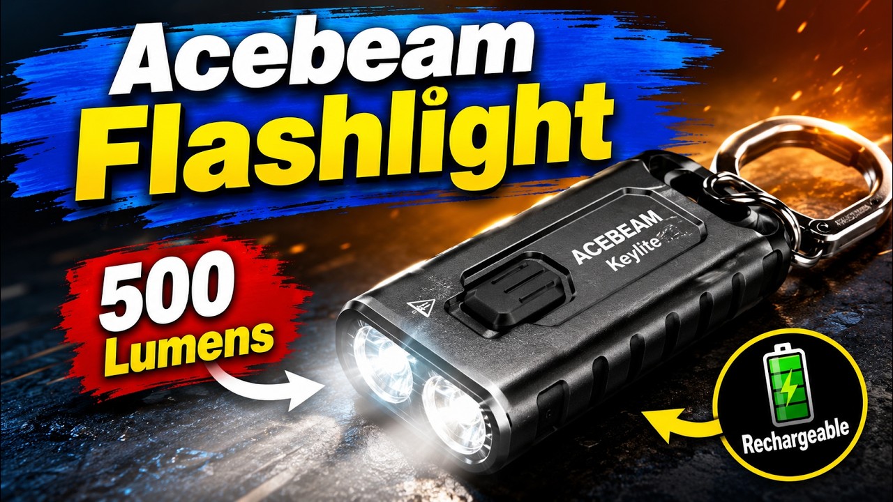 ACEBEAM Keylite 500 Lumens Rechargeable Keychain Flashlight | Mini EDC Pocket Torch with Dual LEDs