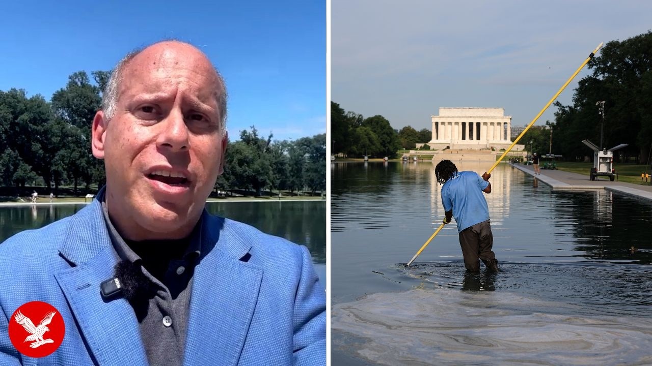 Lincoln Memorial Reflecting Pool is still green, despite Trump's claims it looks 'perfect'