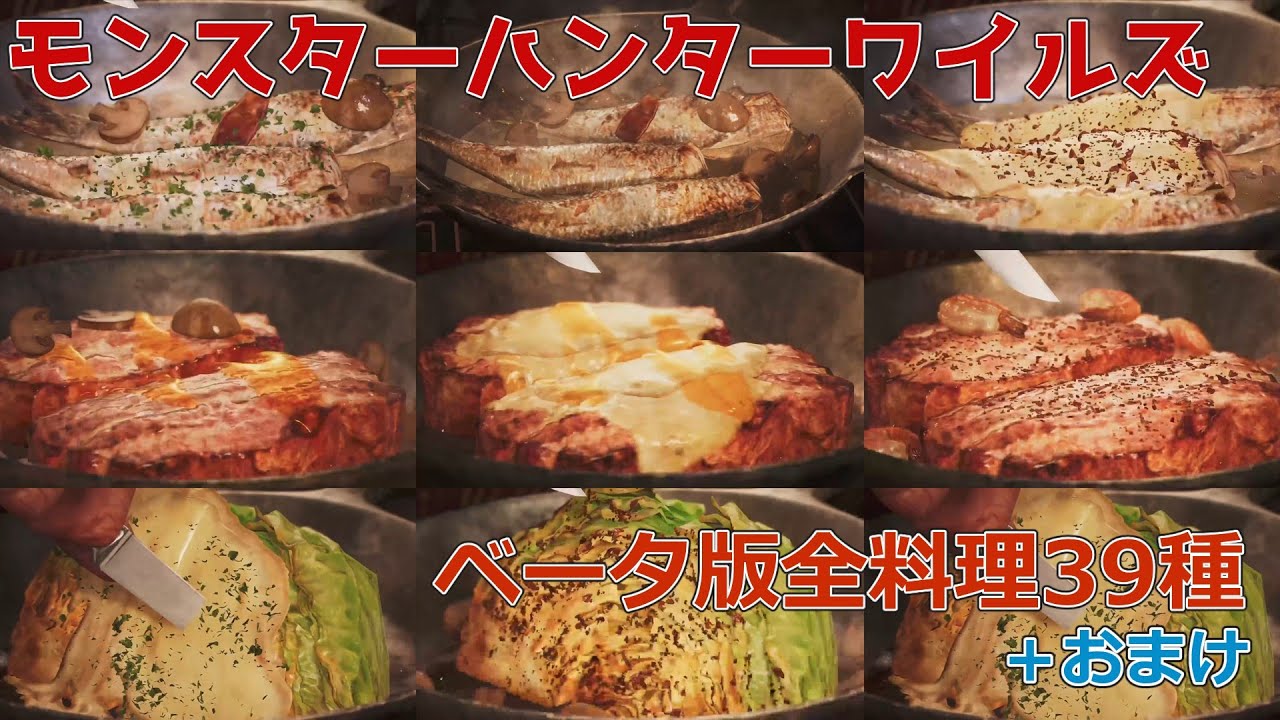[MH:Wilds β] 焚き火料理全39種まとめ＋おまけ(PC版比較あり)[PS5版]