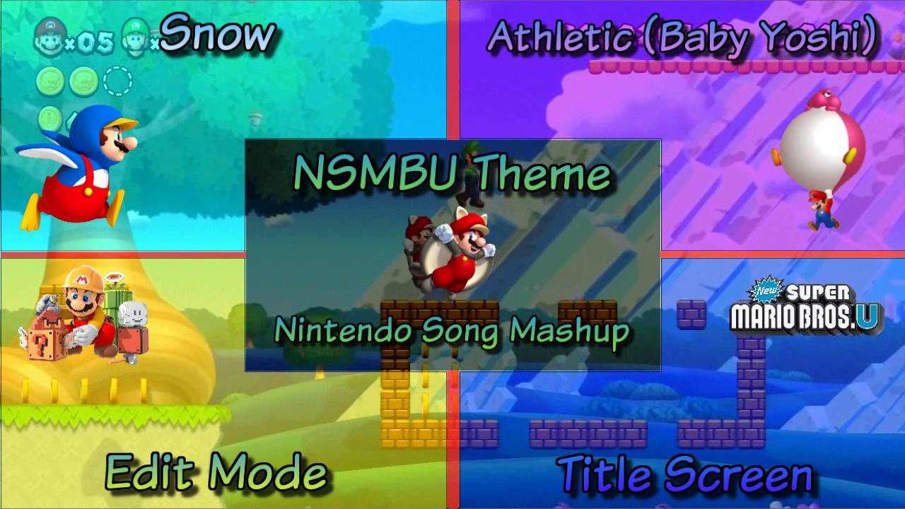 [MASHUP] New Super Mario Bros U Theme (Official Songs)