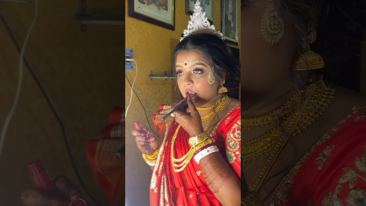 Self Bridal Makeup🥰#biyalegeche #wedding #shortsviral #love #shortvideo#shreya#viral #shorts #short
