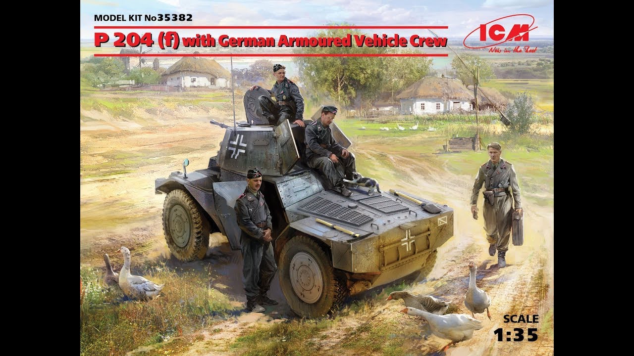 Обзор сборной модели 35382 P 204 (f) с германским экипажем бронеавтомобиля|German Armoured Vehicle