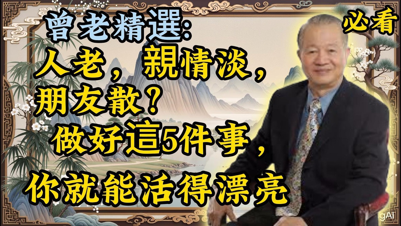 曾仕强：親情淡、朋友散，人老了怎麼活？做對這5件事，你一樣能贏