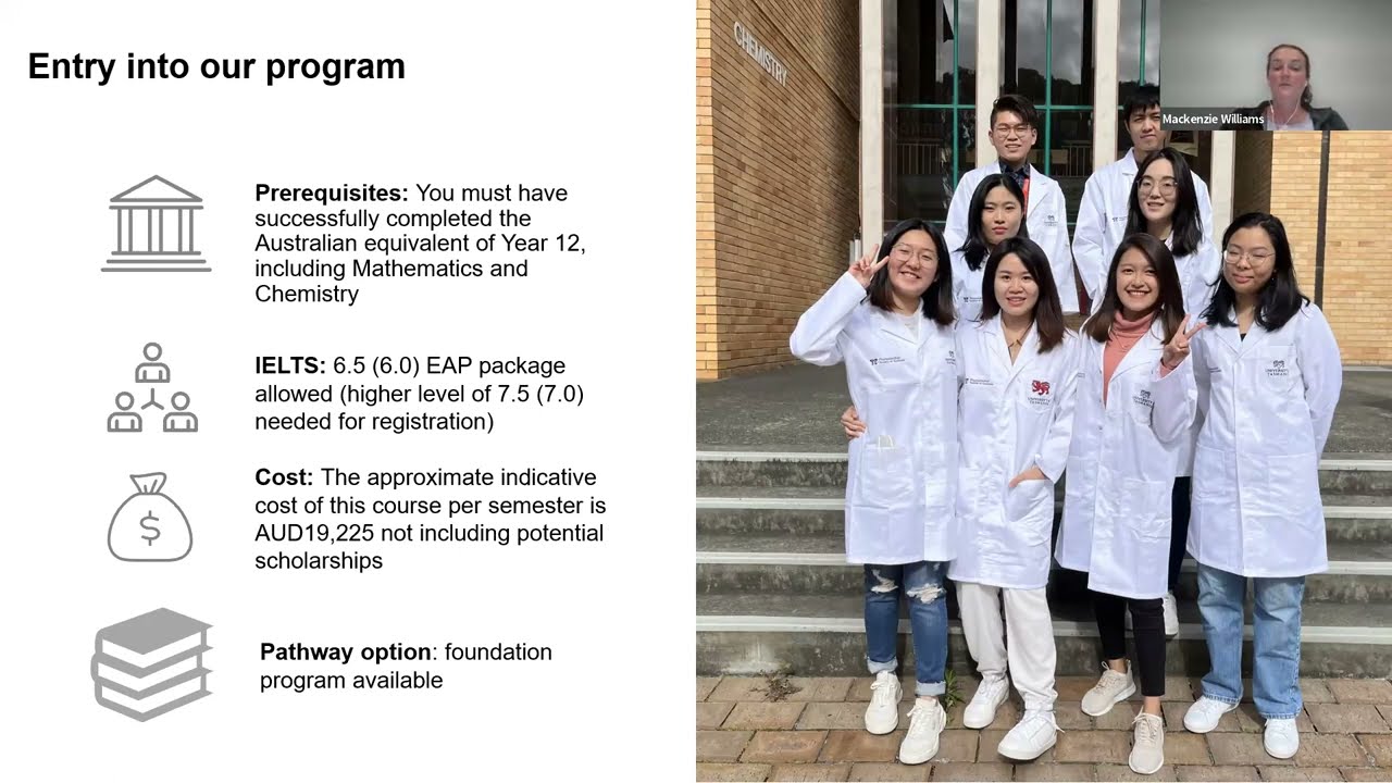 Bachelor of Pharmacy with Honours | International Student Information Session