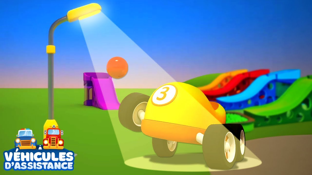 Les lumières sur le terrain de jeu pour les petites voitures💡Véhicules d’assistance, au travail!