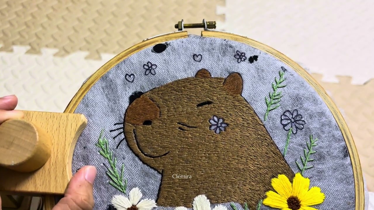 Capybara embroidery handmade #embroidery 