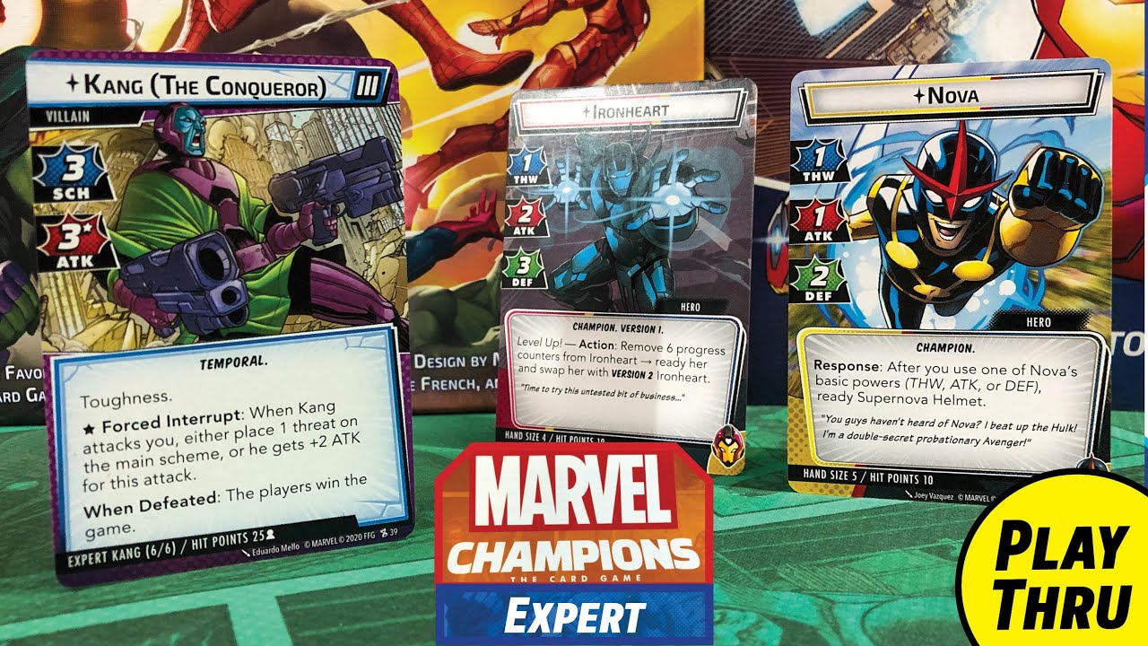 Marvel Champions Playthrough with IRONHEART and NOVA taking on an Expert KANG